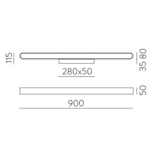 Gala Wall Lamp 16/3189-90 Textured White, LED 43W 5190lm, CRI90 CL.I, Integrated LED, Kelvin 2700K-3000K Slide Switch