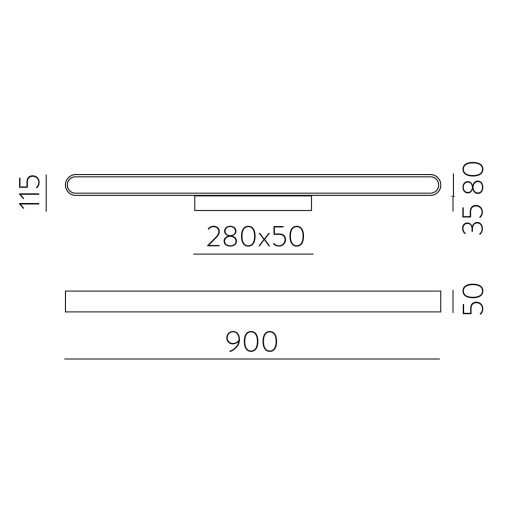 Gala Wall Lamp 16/3189-90 Textured Black, LED 43W 5190lm, CRI90 CL.I, Integrated LED, Kelvin 2700K-3000K Slide Switch