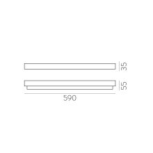 Box Wall Lamp 16/3200-60 Silver, LED 10.5W 3000K 800lm, CRI90 CL.II IP44, Integrated LED