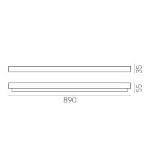 Box Wall Lamp 16/3200-90 Silver, LED 15W 3000K 1100lm, CRI90 CL.II IP44, Integrated LED