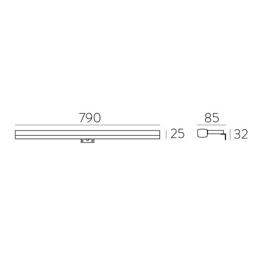 Dustin Wall Lamp 16/3561-80 Chrome, LED 15W 3000K 1200lm, CRI90 CL.II IP44, Integrated LED, 3 mount systems