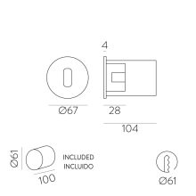 Paul Recessed 16/3578 Textured White, LED 3W 3000K 290lm, CRI90 CL.II, Integrated LED