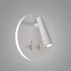   Panau Wall Lamp 16/3660 Textured White, LED 6W 3000K 540lm + 3W 3000K 285lm, CRI90 CL.I, Integrated LED, Two switches, Adjustable