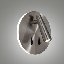 Panau Wall Lamp 16/3660 Satin Nickel, LED 6W 3000K 540lm + 3W 3000K 285lm, CRI90 CL.I, Integrated LED, Two switches, Adjustable