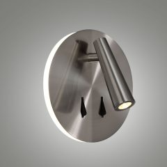   Panau Wall Lamp 16/3660 Satin Nickel, LED 6W 3000K 540lm + 3W 3000K 285lm, CRI90 CL.I, Integrated LED, Two switches, Adjustable