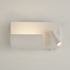   Laika Wall Lamp 16/3665 Textured White, LED 6W 2700K 600lm + 3W 2700K 315lm, CRI90 CL.I, Two switches, With USB, USB-C, Adjustable