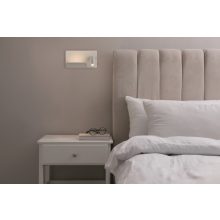 Laika Wall Lamp 16/3665 Textured White, LED 6W 2700K 600lm + 3W 2700K 315lm, CRI90 CL.I, Two switches, With USB, USB-C, Adjustable
