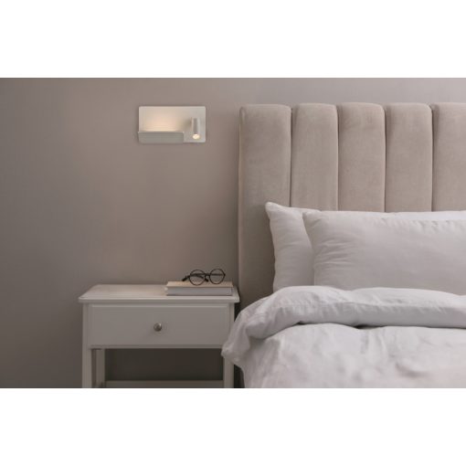 Laika Wall Lamp 16/3665 Textured White, LED 6W 2700K 600lm + 3W 2700K 315lm, CRI90 CL.I, Two switches, With USB, USB-C, Adjustable
