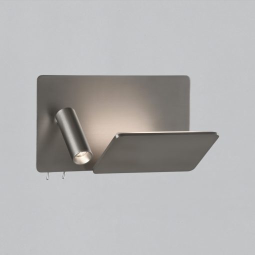 Laika Wall Lamp 16/3665 Nickel Matt, LED 6W 2700K 600lm + 3W 2700K 315lm, CRI90 CL.I, Two switches, With USB, USB-C, Adjustable
