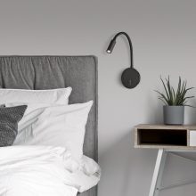 Lyon Wall Lamp 16/3699 Textured Black, LED 3W 3000K 285lm, CRI90 CL.I, Integrated LED, With switch, Adjustable