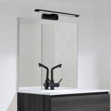 Menorca Wall Lamp 16/3730-45 Textured Black, LED 12W 1480lm, CRI90 CL.II IP44, Integrated LED, 3000K-4000K Slide Switch