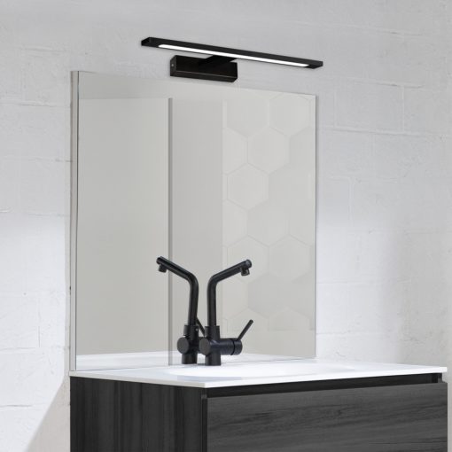 Menorca Wall Lamp 16/3730-45 Textured Black, LED 12W 1480lm, CRI90 CL.II IP44, Integrated LED, 3000K-4000K Slide Switch