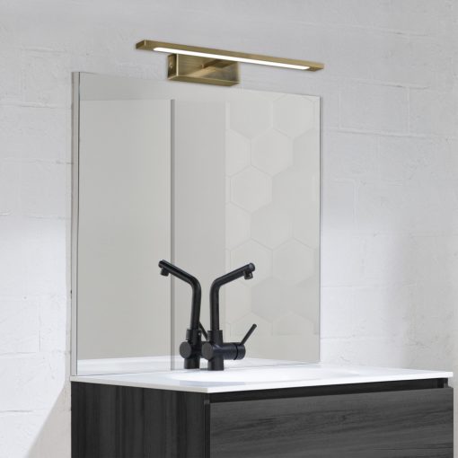 Menorca Wall Lamp 16/3730-45 Antique Brass, LED 12W 1480lm, CRI90 CL.II IP44, Integrated LED, 3000K-4000K Slide Switch