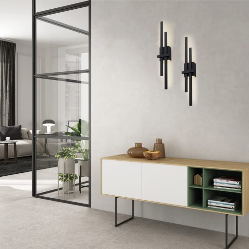 Shadow Wall Lamp 16/3796-54 Textured Black, LED 2x6W 760lm, CRI90 CL.I, Integrated LED, Kelvin 2700K-3000K Slide Switch