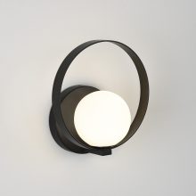 Halo Wall Lamp 16/3815 Textured Black/Opal, LED 5W 370lm, CRI90 CL.I, Integrated LED, Kelvin 2700K-3000K Slide Switch