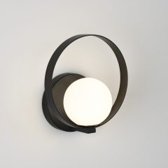   Halo Wall Lamp 16/3815 Textured Black/Opal, LED 5W 370lm, CRI90 CL.I, Integrated LED, Kelvin 2700K-3000K Slide Switch