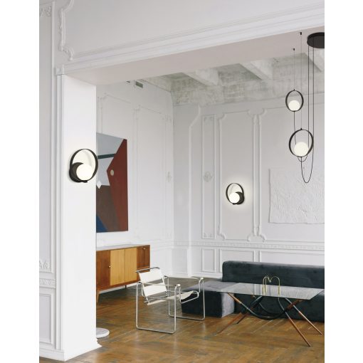 Halo Wall Lamp 16/3815 Textured Black/Opal, LED 5W 370lm, CRI90 CL.I, Integrated LED, Kelvin 2700K-3000K Slide Switch