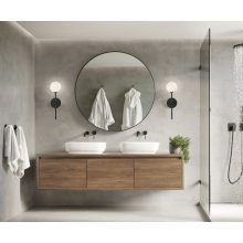 Doris Wall Lamp 16/3820 Opal/Textured Black, LED G9 7W, CL.II IP44