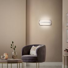 Luxur Wall Lamp 16/3840-30 Textured White, LED 20W 1200lm, CRI90 CL.I, Integrated LED, Kelvin 2700K-3000K Slide Switch