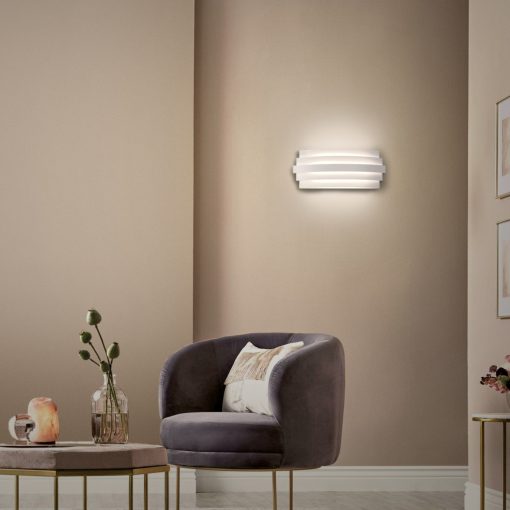 Luxur Wall Lamp 16/3840-30 Textured White, LED 20W 1200lm, CRI90 CL.I, Integrated LED, Kelvin 2700K-3000K Slide Switch