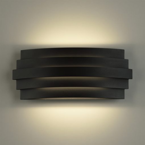 Luxur Wall Lamp 16/3840-30 Textured Black, LED 20W 1200lm, CRI90 CL.I, Integrated LED, Kelvin 2700K-3000K Slide Switch
