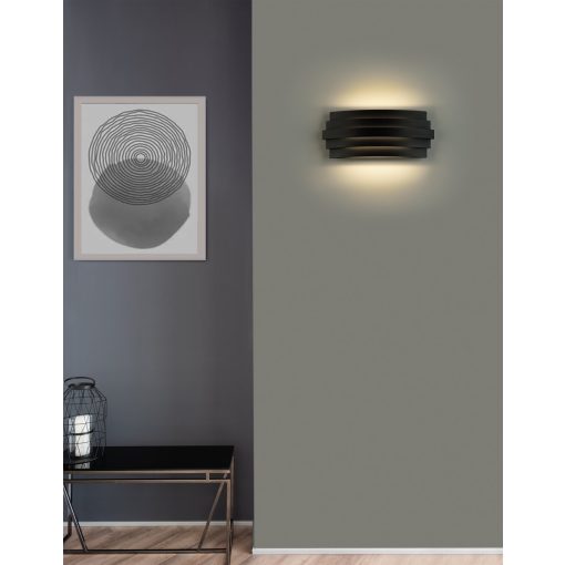 Luxur Wall Lamp 16/3840-30 Textured Black, LED 20W 1200lm, CRI90 CL.I, Integrated LED, Kelvin 2700K-3000K Slide Switch