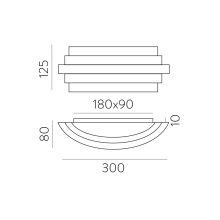 Luxur Wall Lamp 16/3840-30 Opal/Tech. Gold, LED 20W 1200lm, CRI90 CL.I, Integrated LED, Kelvin 2700K-3000K Slide Switch