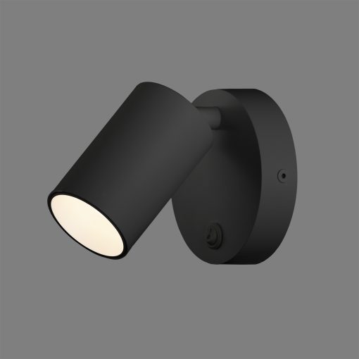 Gina Wall Lamp 16/3874 Textured Black, LED GU10 8W, CL.II, With switch, Adjustable