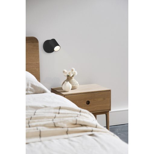Gina Wall Lamp 16/3874 Textured Black, LED GU10 8W, CL.II, With switch, Adjustable