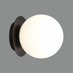   Parma Wall Lamp 16/3946-15 IP Opal/Black Matt, LED E27 15W, CL.II IP44, (E27 max. Ø45 mm)