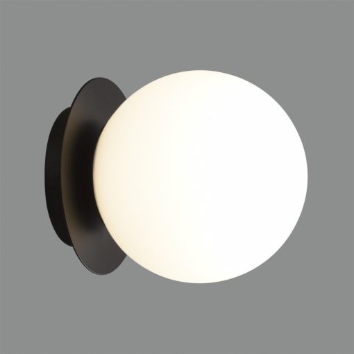 Parma Wall Lamp 16/3946-15 IP Opal/Black Matt, LED E27 15W, CL.II IP44, (E27 max. Ø45 mm)