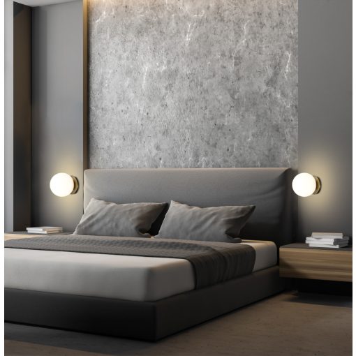 Parma Wall Lamp 16/3946-15 IP Opal/ Matt Antique Gold, LED E27 15W, CL.II IP44, (E27 max. Ø45 mm)