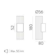 Modrian Wall Lamp 16/3951-18 White, LED GU10 2x8W, CL.I