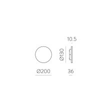 Combo Wall Lamp 16/3966-20 Textured Black, LED 10W 640lm, CRI90 CL.I IP65, Integrated LED, Kelvin 2700K-3000K Slide Switch