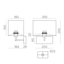 Romeo Wall Lamp 16/3971 Textured Black, LED E27 15W, CL.I, MULTI-PACK
