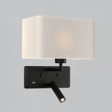 Romeo Wall Lamp 16/3971 Textured Black, LED 3W 3000K 285lm + LED E27 15W, CRI90 CL.I, MULTI-PACK, With USB, USB-C, Adjustable