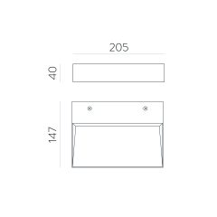   Brick Wall Lamp 16/3972-20 Textured White, LED 20W 2200lm, CRI90 CL.I, Integrated LED, Kelvin 3000K-4000K Slide Switch, Microplasmic Diffuser