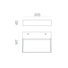 Brick Wall Lamp 16/3972-20 Textured Black, LED 20W 2200lm, CRI90 CL.I, Integrated LED, Kelvin 3000K-4000K Slide Switch, Microplasmic Diffuser