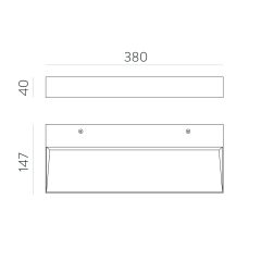   Brick Wall Lamp 16/3972-38 Textured White, LED 38W 4340lm, CRI90 CL.I, Integrated LED, Kelvin 3000K-4000K Slide Switch, Microplasmic Diffuser