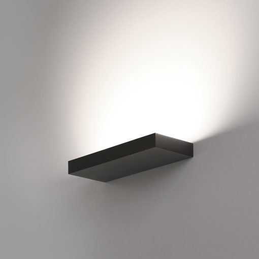Brick Wall Lamp 16/3972-38 Textured Black, LED 38W 4340lm, CRI90 CL.I, Integrated LED, Kelvin 3000K-4000K Slide Switch, Microplasmic Diffuser