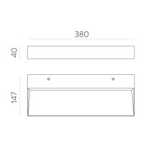 Brick Wall Lamp 16/3972-38 Textured Black, LED 38W 4340lm, CRI90 CL.I, Integrated LED, Kelvin 3000K-4000K Slide Switch, Microplasmic Diffuser