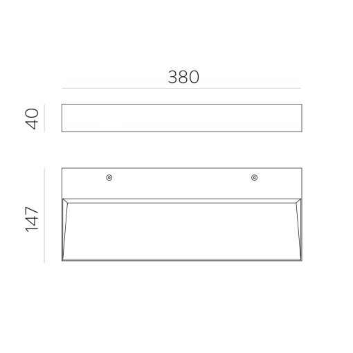 Brick Wall Lamp 16/3972-38 Textured Black, LED 38W 4340lm, CRI90 CL.I, Integrated LED, Kelvin 3000K-4000K Slide Switch, Microplasmic Diffuser