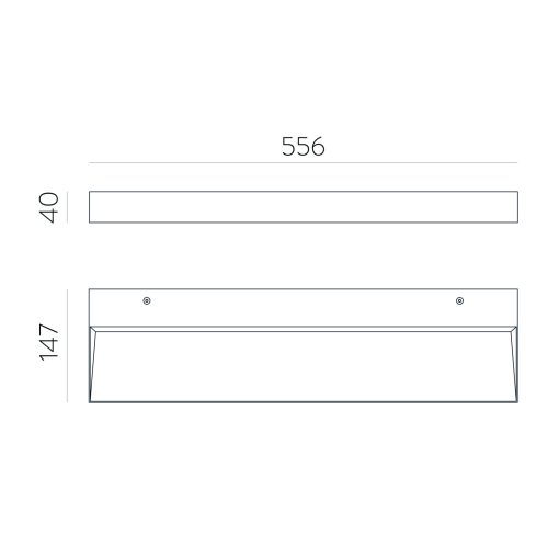 Brick Wall Lamp 16/3972-56 Textured Black, LED 56W 6500lm, CRI90 CL.I, Integrated LED, Kelvin 2700K-3000K Slide Switch, Microplasmic Diffuser