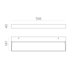   Brick Wall Lamp 16/3972-56 Textured White, LED 56W 6500lm, CRI90 CL.I, Integrated LED, Kelvin 3000K-4000K Slide Switch, Microplasmic Diffuser