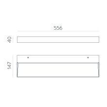 Brick Wall Lamp 16/3972-56 Textured Black, LED 56W 6500lm, CRI90 CL.I, Integrated LED, Kelvin 3000K-4000K Slide Switch, Microplasmic Diffuser