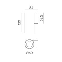Pipe Wall Lamp 16/3986 Textured White, LED COB 12W 3000K 1240lm, CRI90 CL.I, Integrated LED