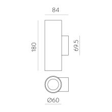Pipe Wall Lamp 16/3986-2 Textured Black, LED COB 2x6W 3000K 1240lm, CRI90 CL.I, Integrated LED