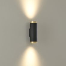 Lux Wall Lamp 16/3989-2 Tech Gold/Black, LED COB 2x6W 3000K 1240lm, CRI90 CL.I, Integrated LED