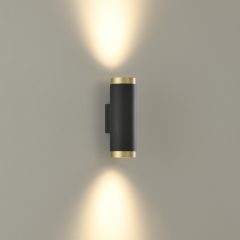   Lux Wall Lamp 16/3989-2 Tech Gold/Black, LED COB 2x6W 3000K 1240lm, CRI90 CL.I, Integrated LED