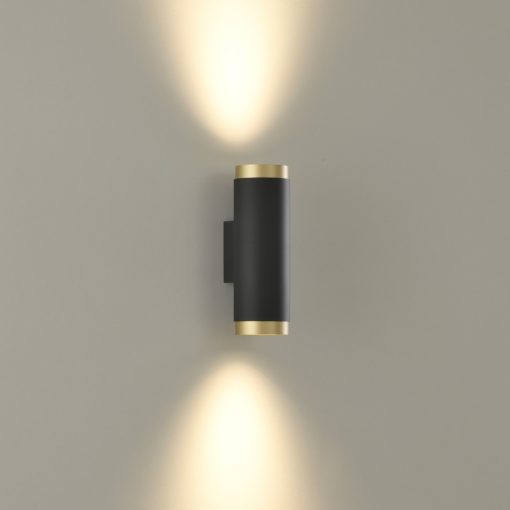 Lux Wall Lamp 16/3989-2 Tech Gold/Black, LED COB 2x6W 3000K 1240lm, CRI90 CL.I, Integrated LED